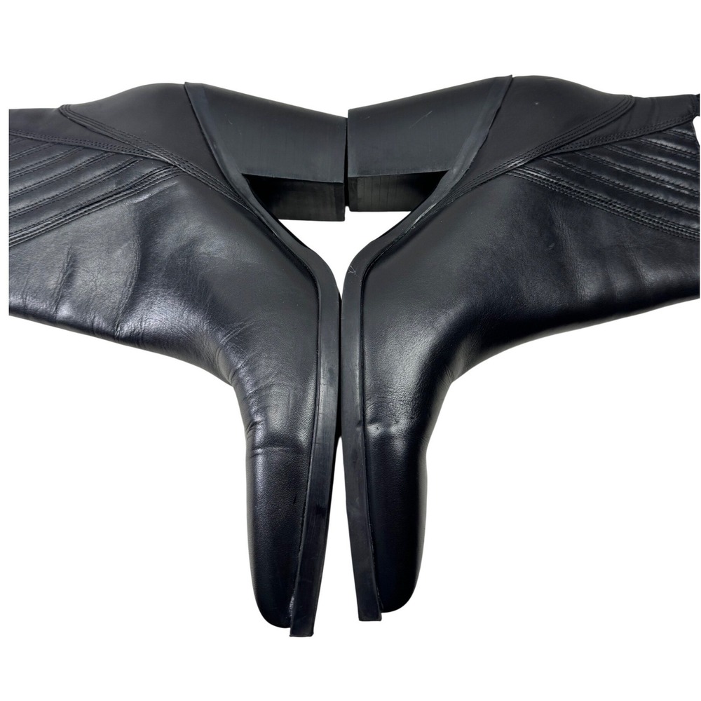 Marc Fisher LTD Gadri Ankle Boot Women 12 Black Leather Pointed Toe Block Heel - Picture 4 of 16